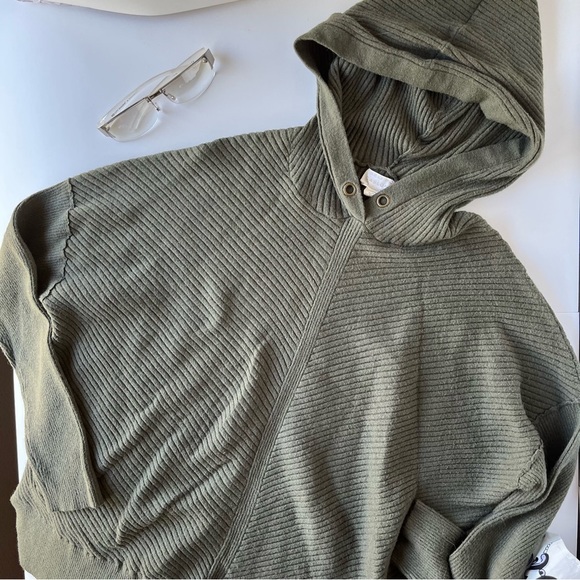 Caslon Rib Hoodie- Olive Green - Picture 6 of 8